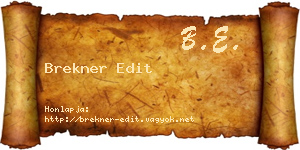Brekner Edit névjegykártya